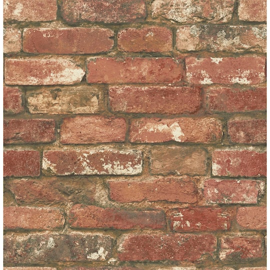 NuWallpaper West End Brick Peel & Stick Wallpaper in Red | 20.5" x 18ft | Michaels®